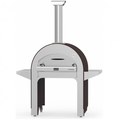 Pizza pec 4 PIZZE na drevo s podstavcom - copper