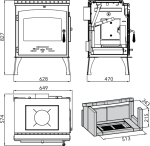 HAAS+SOHN Krbové kachle Arktic 12 s platňou, čierna