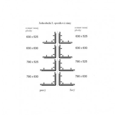 Jednoduchý L sporákový rám